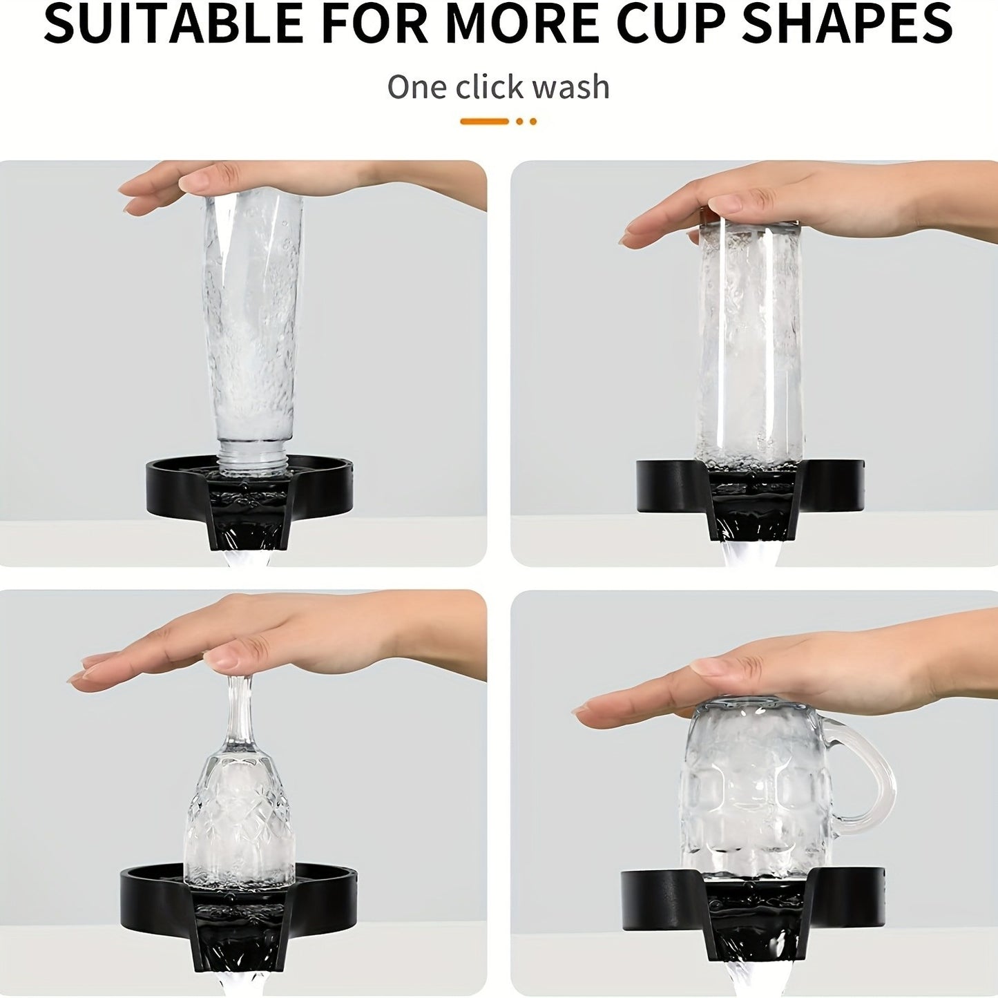 Manual Press-type Automatic Cup Cleaning Set, Including A Cup Cleaner With Connecting Tube And Connecting Water Pipe, Capable Of Pressing And Cleaning Cups, Suitable For Bars, Restaurants And Household