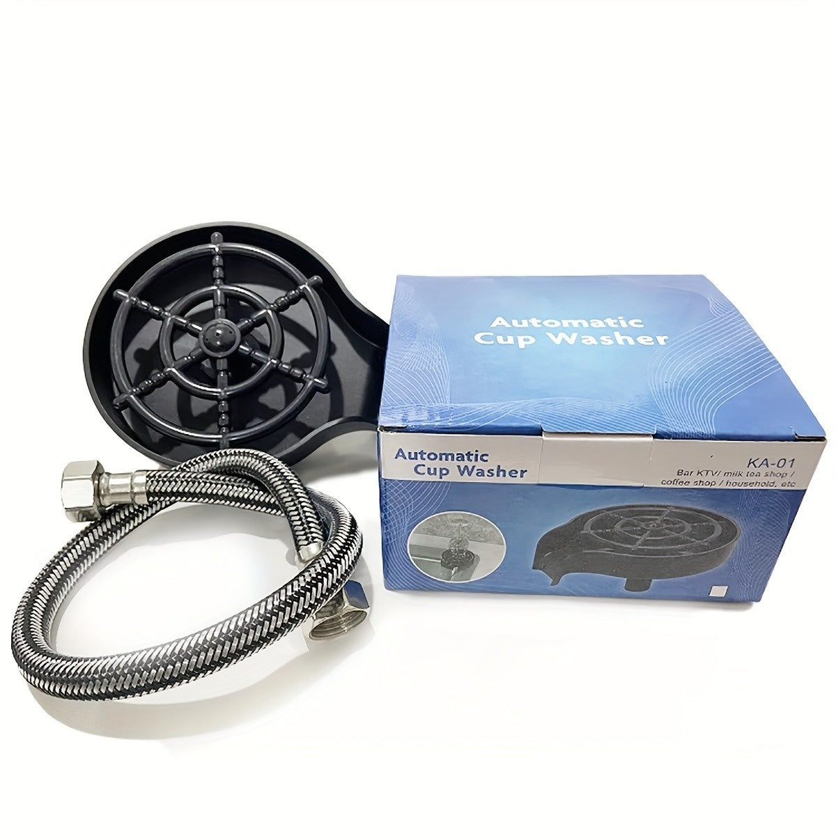 Manual Press-type Automatic Cup Cleaning Set, Including A Cup Cleaner With Connecting Tube And Connecting Water Pipe, Capable Of Pressing And Cleaning Cups, Suitable For Bars, Restaurants And Household