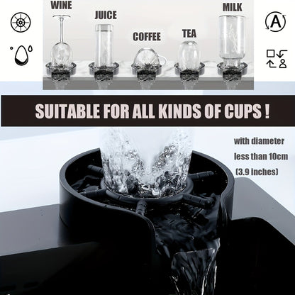 Manual Press-type Automatic Cup Cleaning Set, Including A Cup Cleaner With Connecting Tube And Connecting Water Pipe, Capable Of Pressing And Cleaning Cups, Suitable For Bars, Restaurants And Household