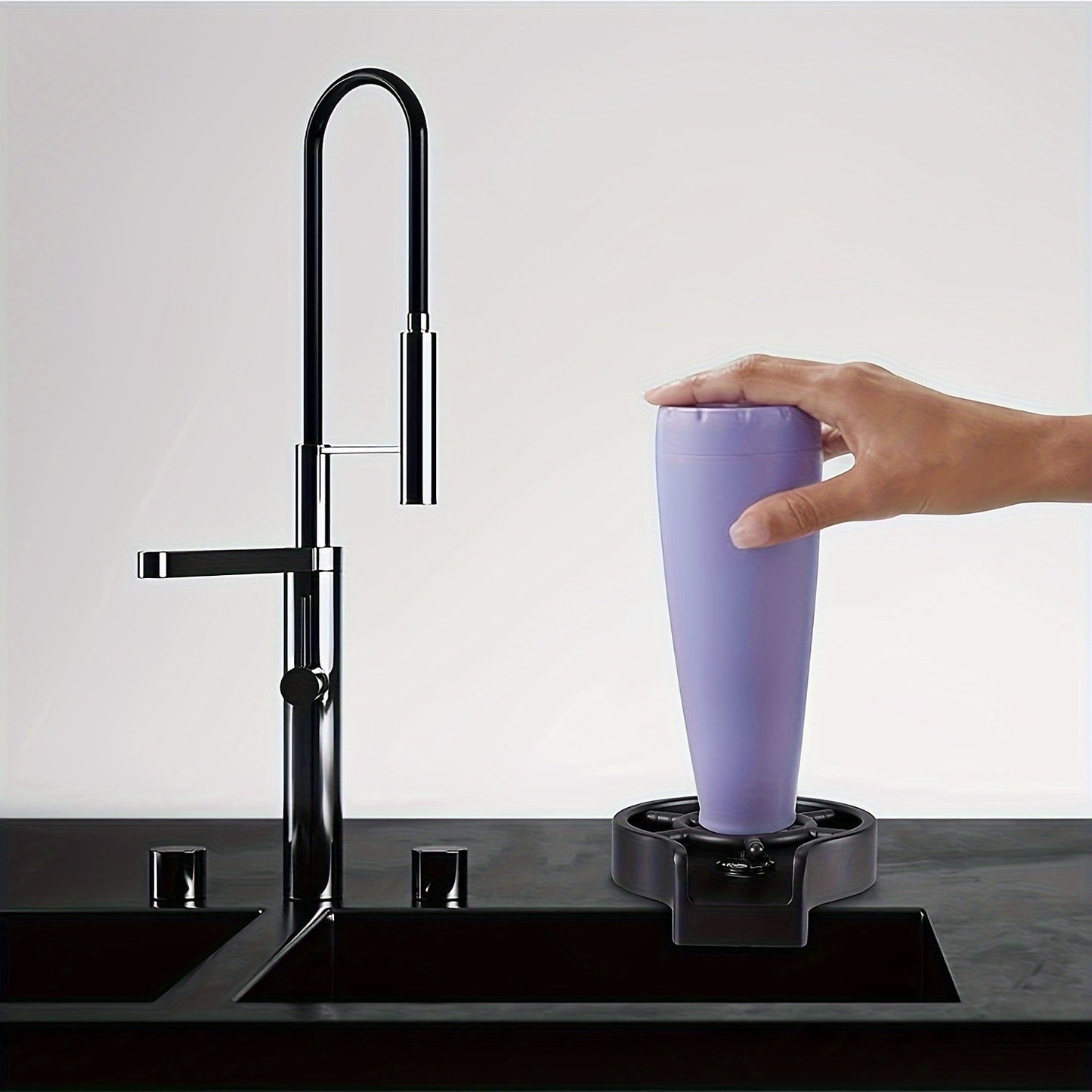 Manual Press-type Automatic Cup Cleaning Set, Including A Cup Cleaner With Connecting Tube And Connecting Water Pipe, Capable Of Pressing And Cleaning Cups, Suitable For Bars, Restaurants And Household